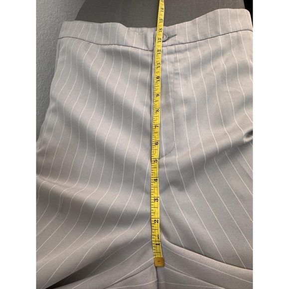 Gray Pinstripe Wide Leg  Pants 20W, High Rise, Classic Office Career Trousers - Picture 7 of 9